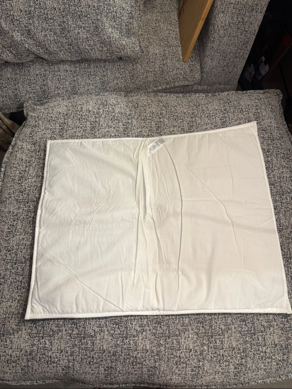 West Elm Textured White Pillow Sham. Ribbed Stripe Design. 100% Organic Cotton
